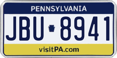 PA license plate JBU8941