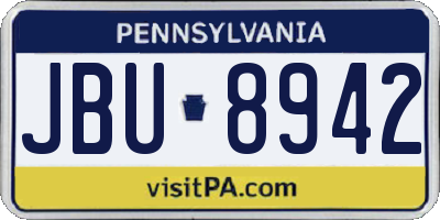 PA license plate JBU8942