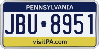 PA license plate JBU8951