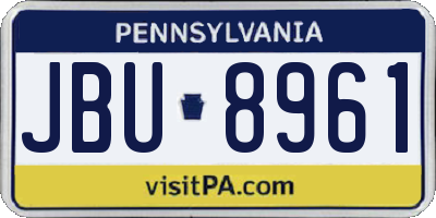 PA license plate JBU8961