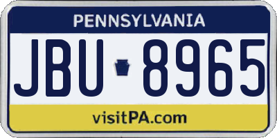 PA license plate JBU8965