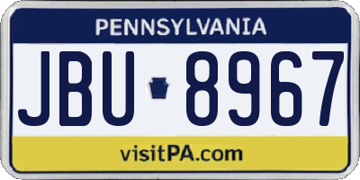 PA license plate JBU8967