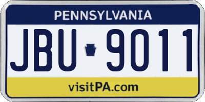 PA license plate JBU9011