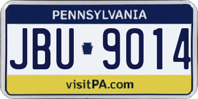 PA license plate JBU9014