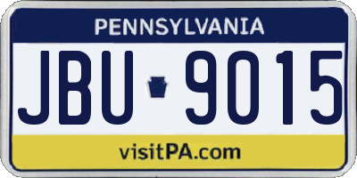 PA license plate JBU9015