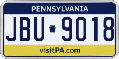 PA license plate JBU9018