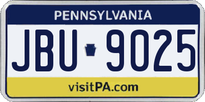 PA license plate JBU9025