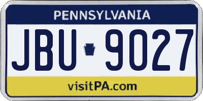 PA license plate JBU9027