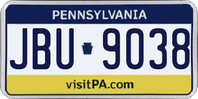 PA license plate JBU9038