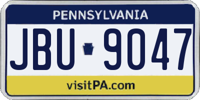 PA license plate JBU9047