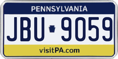 PA license plate JBU9059