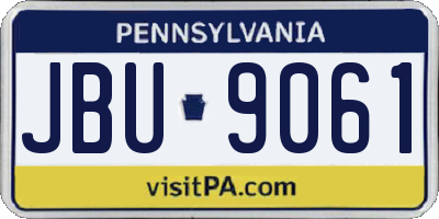 PA license plate JBU9061