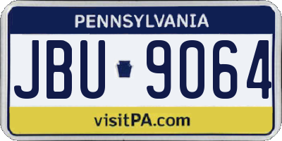 PA license plate JBU9064