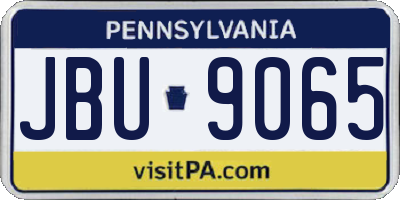 PA license plate JBU9065
