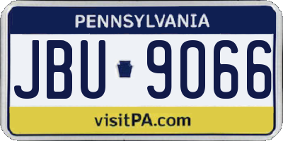 PA license plate JBU9066