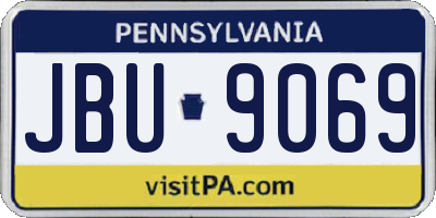PA license plate JBU9069