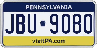 PA license plate JBU9080