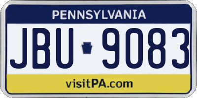 PA license plate JBU9083