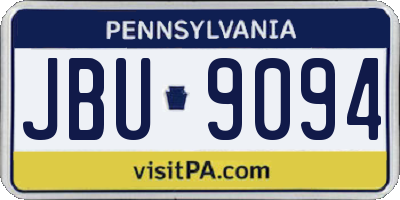 PA license plate JBU9094