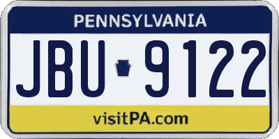 PA license plate JBU9122