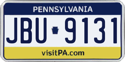 PA license plate JBU9131