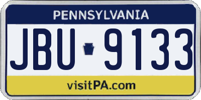 PA license plate JBU9133