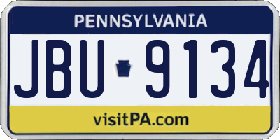 PA license plate JBU9134