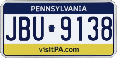 PA license plate JBU9138
