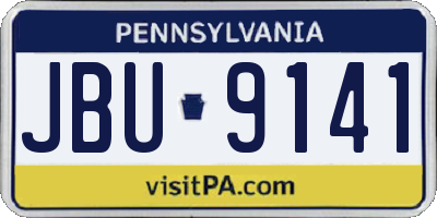 PA license plate JBU9141
