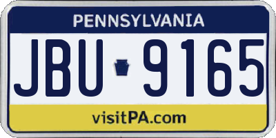 PA license plate JBU9165