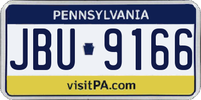 PA license plate JBU9166