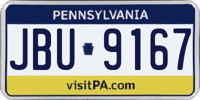 PA license plate JBU9167