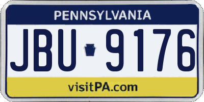 PA license plate JBU9176