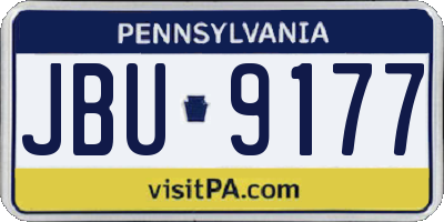PA license plate JBU9177
