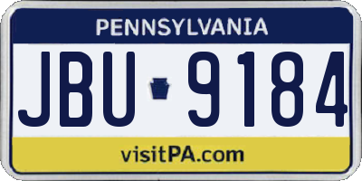 PA license plate JBU9184