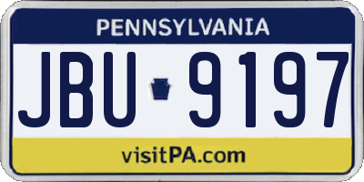 PA license plate JBU9197
