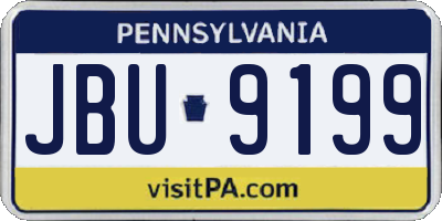 PA license plate JBU9199