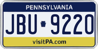 PA license plate JBU9220