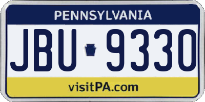 PA license plate JBU9330