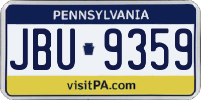 PA license plate JBU9359