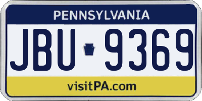 PA license plate JBU9369