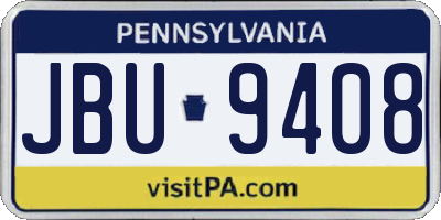 PA license plate JBU9408