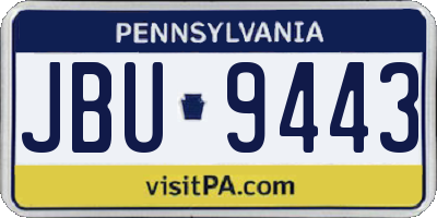 PA license plate JBU9443