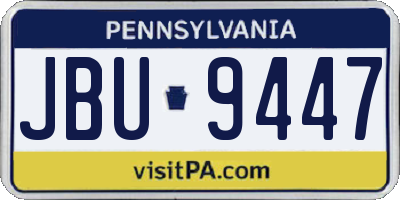 PA license plate JBU9447