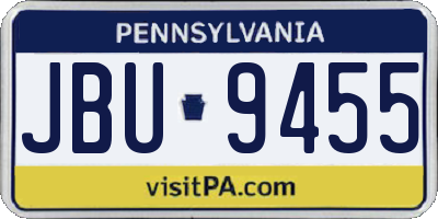 PA license plate JBU9455