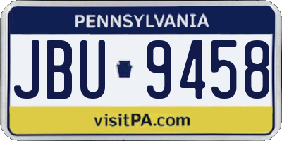 PA license plate JBU9458