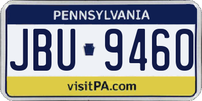PA license plate JBU9460
