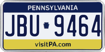 PA license plate JBU9464
