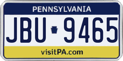 PA license plate JBU9465