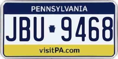 PA license plate JBU9468